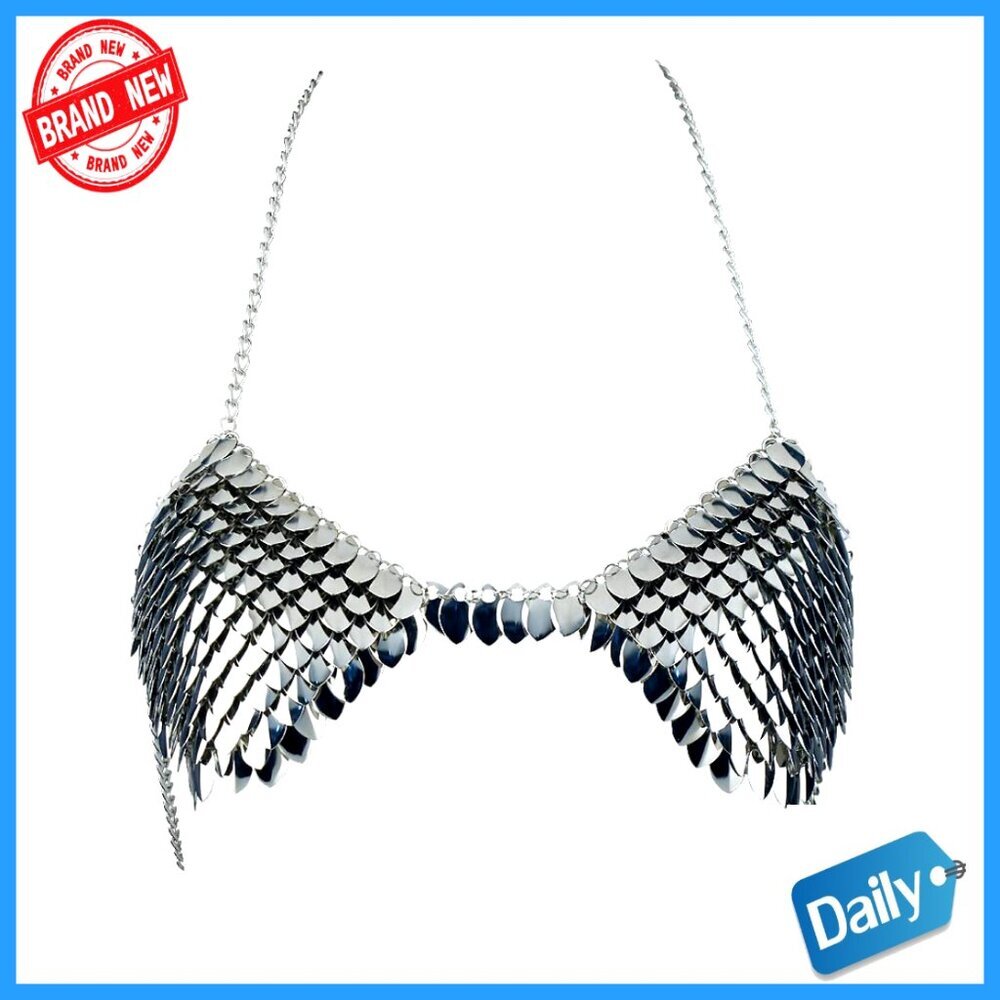 Adjustable Scale Body Chain Bra Harness Jewelry for Music Festival Beach Party